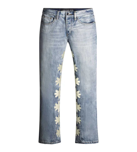 Bone on Blue Sun Logo Denim