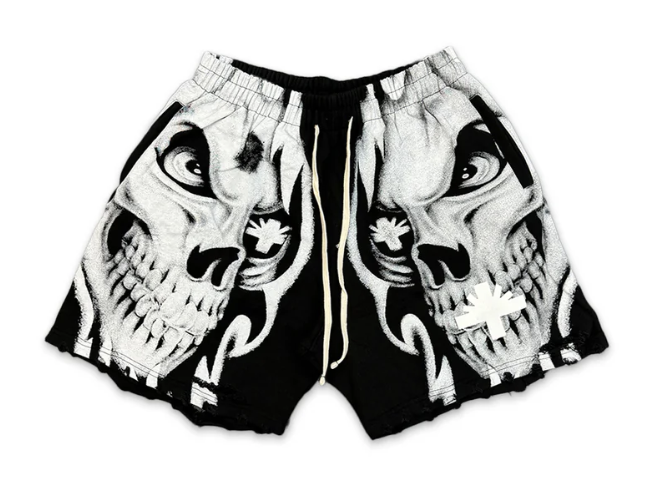 Black Skull Shorts
