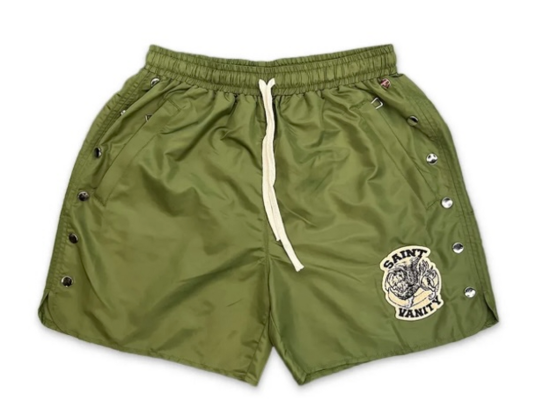 Green Nylon Shorts