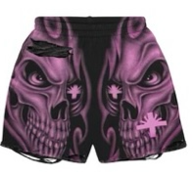 Ripped Skull Shorts Pink
