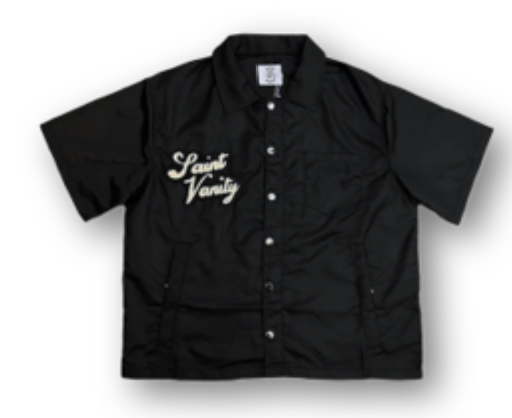 Nylon Top Black short sleeve polo