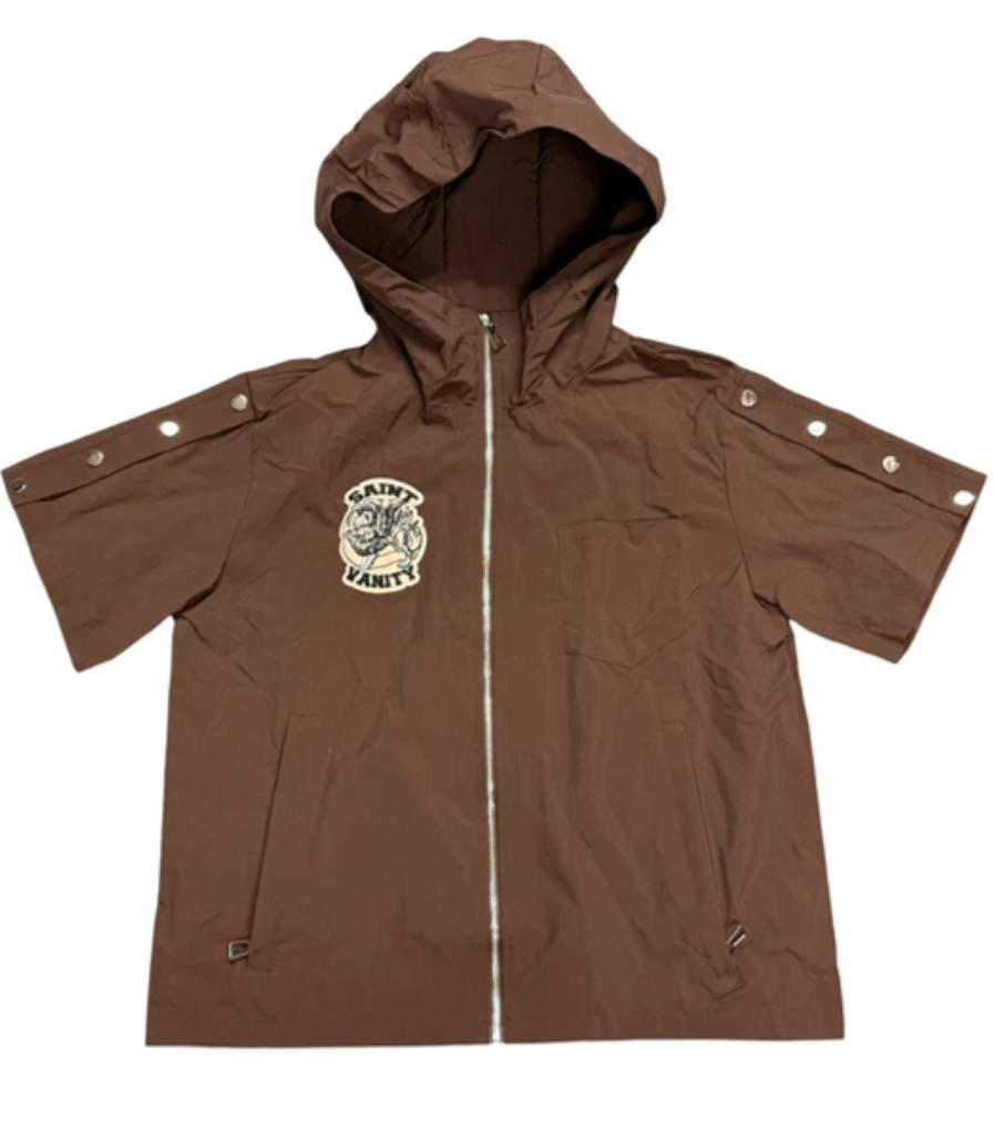 Brown Nylon Top Pant Set