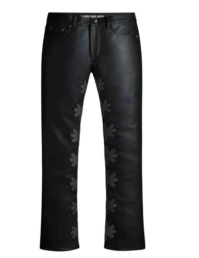 Black on Black Sun Logo Leather