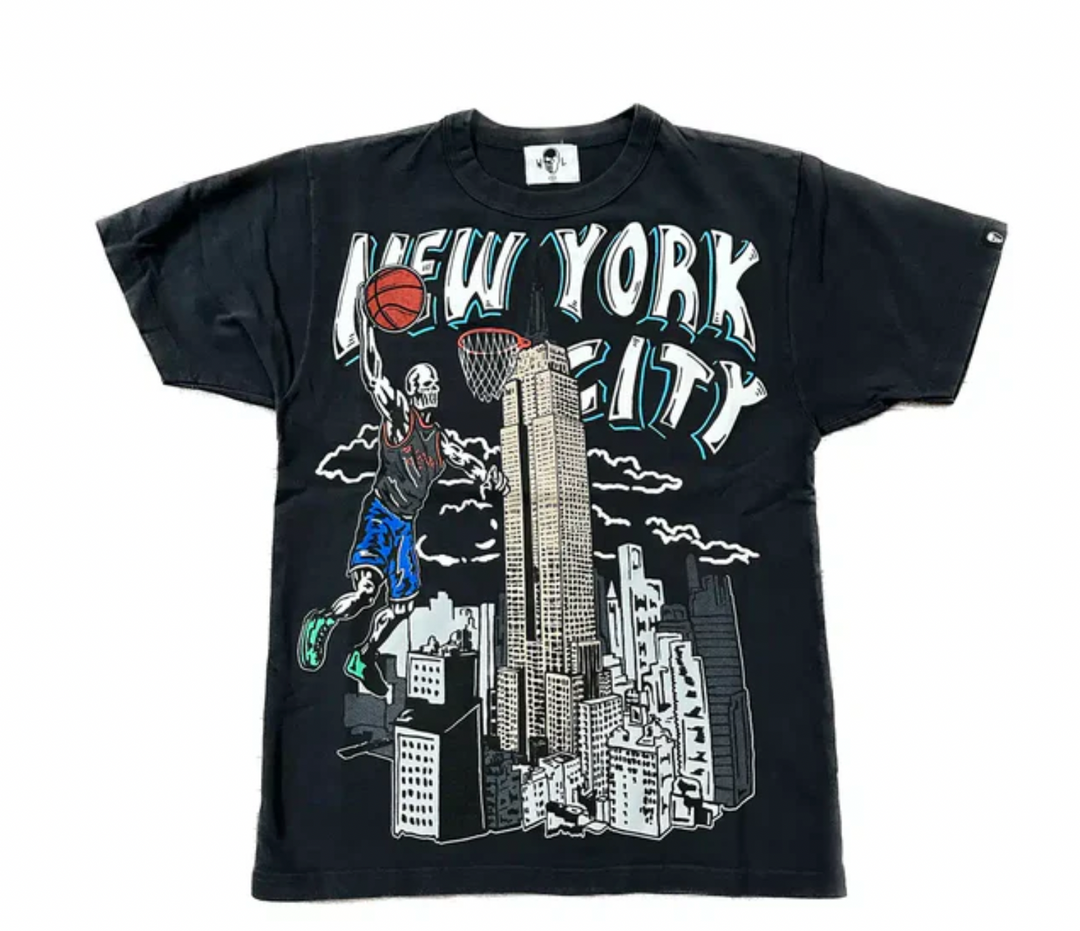 New york empire stone washed t shirt black Warren Lotas