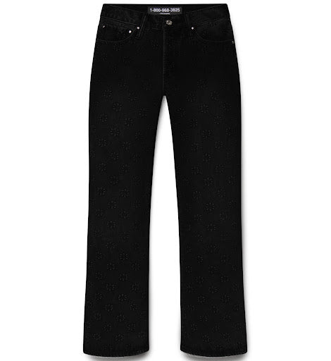 Jet Black Emboss Denim