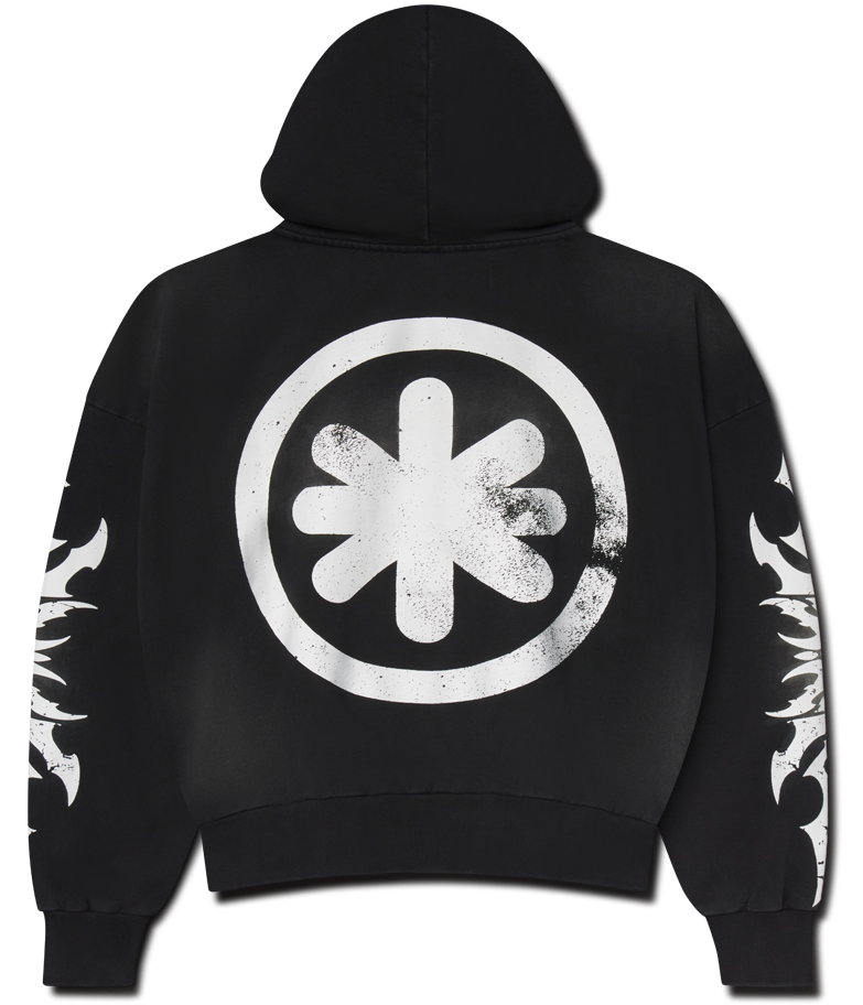 Complex Con Hoodie Acid Wash Black