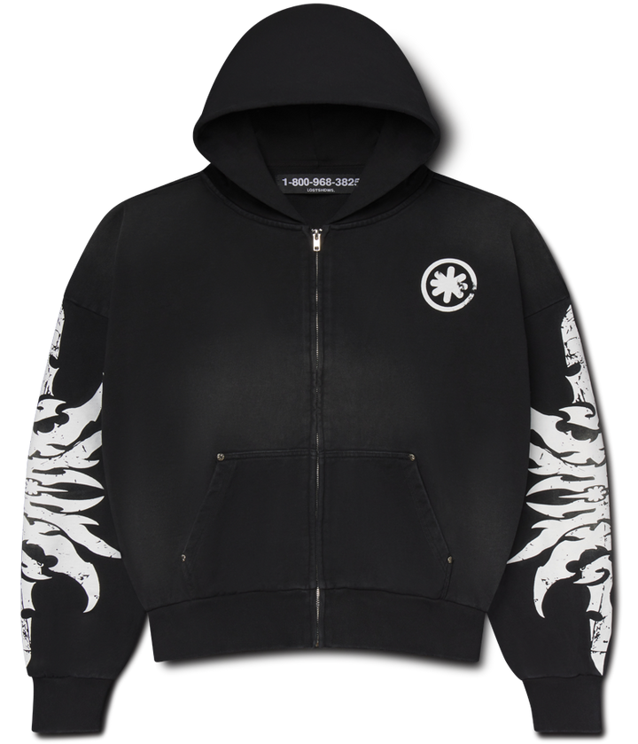 Complex Con Hoodie Acid Wash Black